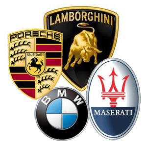 German  Company Logo on Four Car Emblems In The Picture Are The Four Symbols Of The Leading